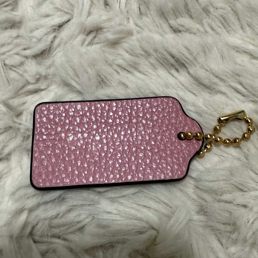 NEW Coach Pink Leather Keychain - Picture 2 of 3